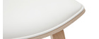 Design-Barhocker weiß mit hellem Holz H 69 cm (Zweierset) VASCO