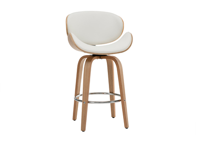 Design-Barhocker Weiß und helles Holz 65 cm WALNUT