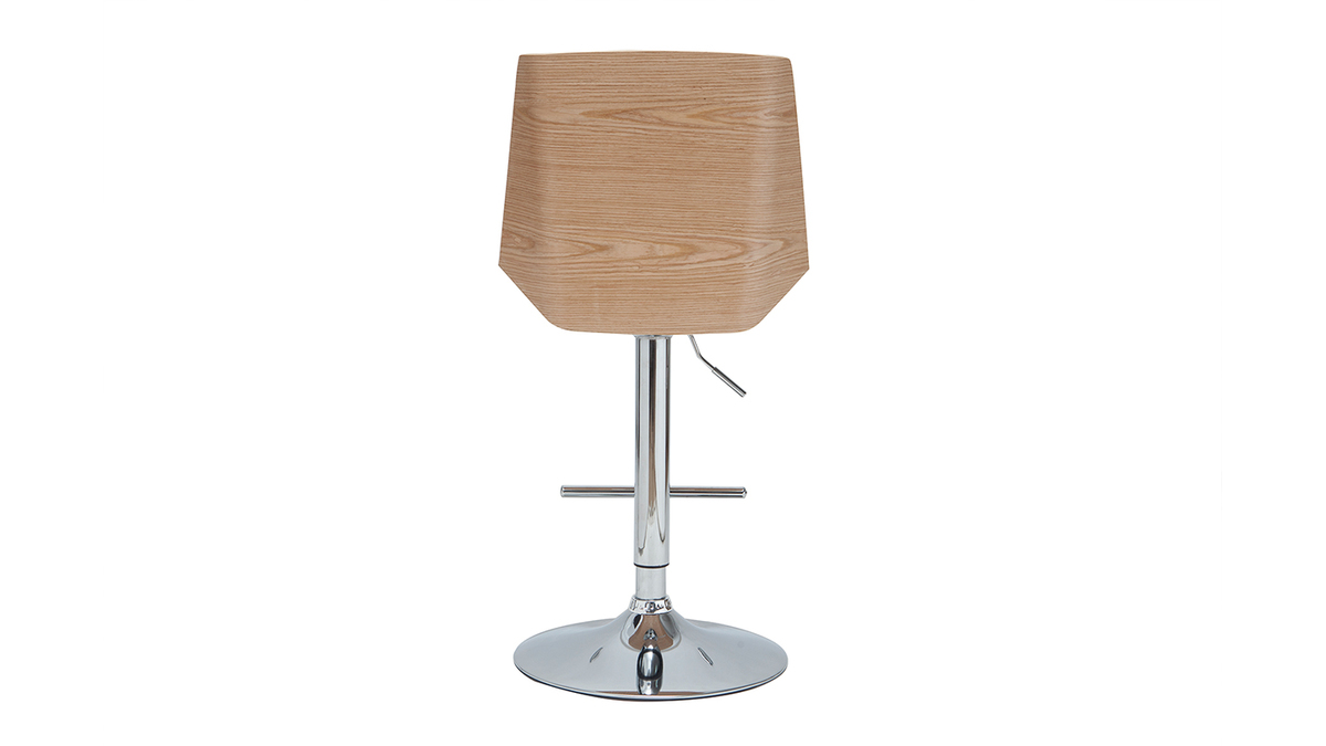 Design-Barhocker wei und helles Holz MELKIOR