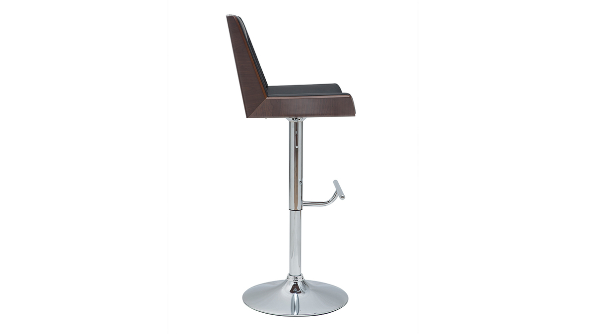 Design-Barhocker wei und helles Holz MELKIOR