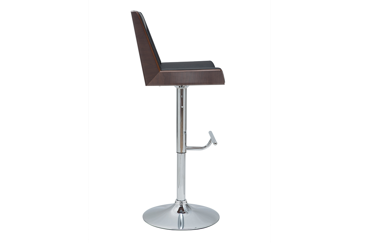Design-Barhocker wei und helles Holz MELKIOR