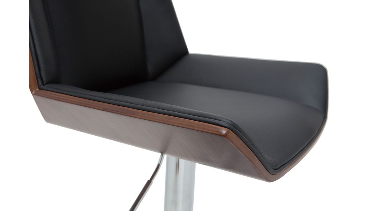 Design-Barhocker wei und helles Holz MELKIOR