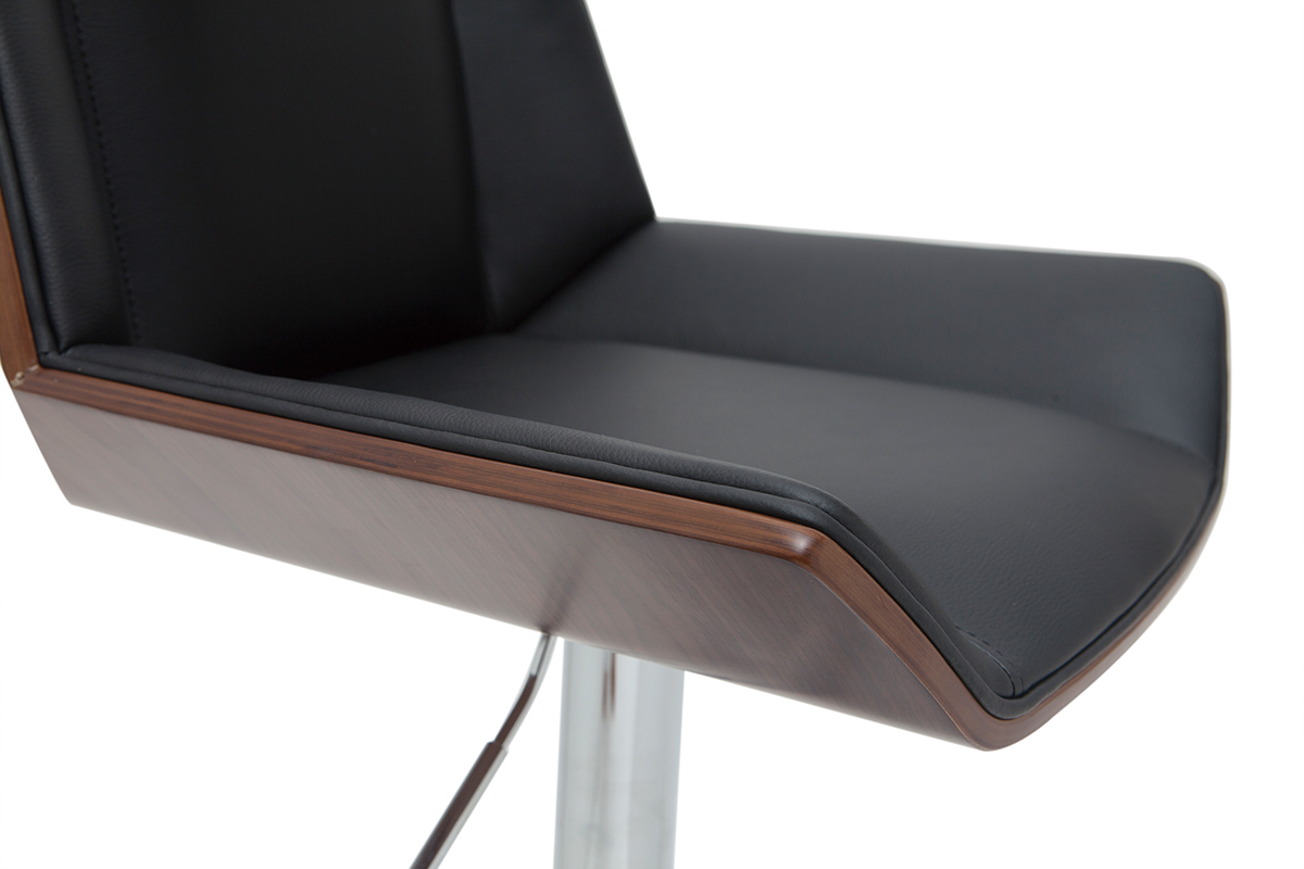 Design-Barhocker wei und helles Holz MELKIOR