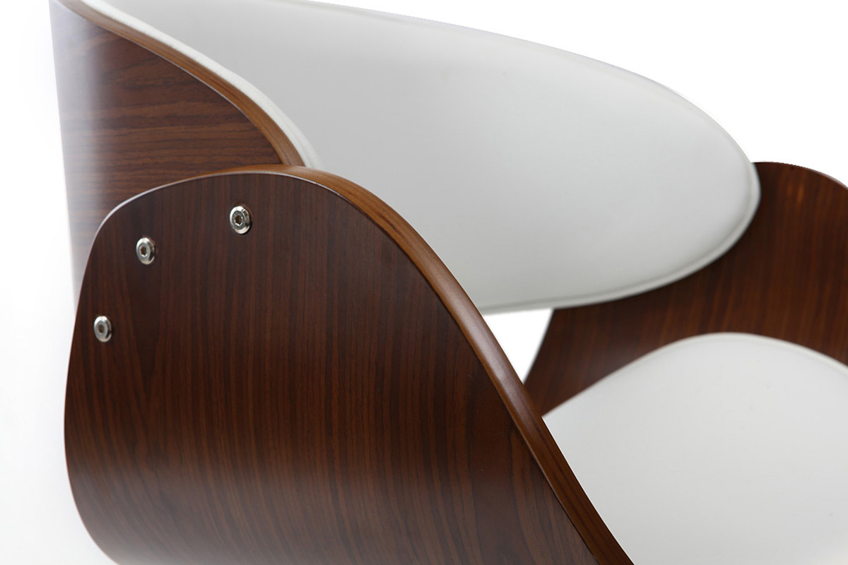 Design-Barhocker Wei� und Holz DIOS