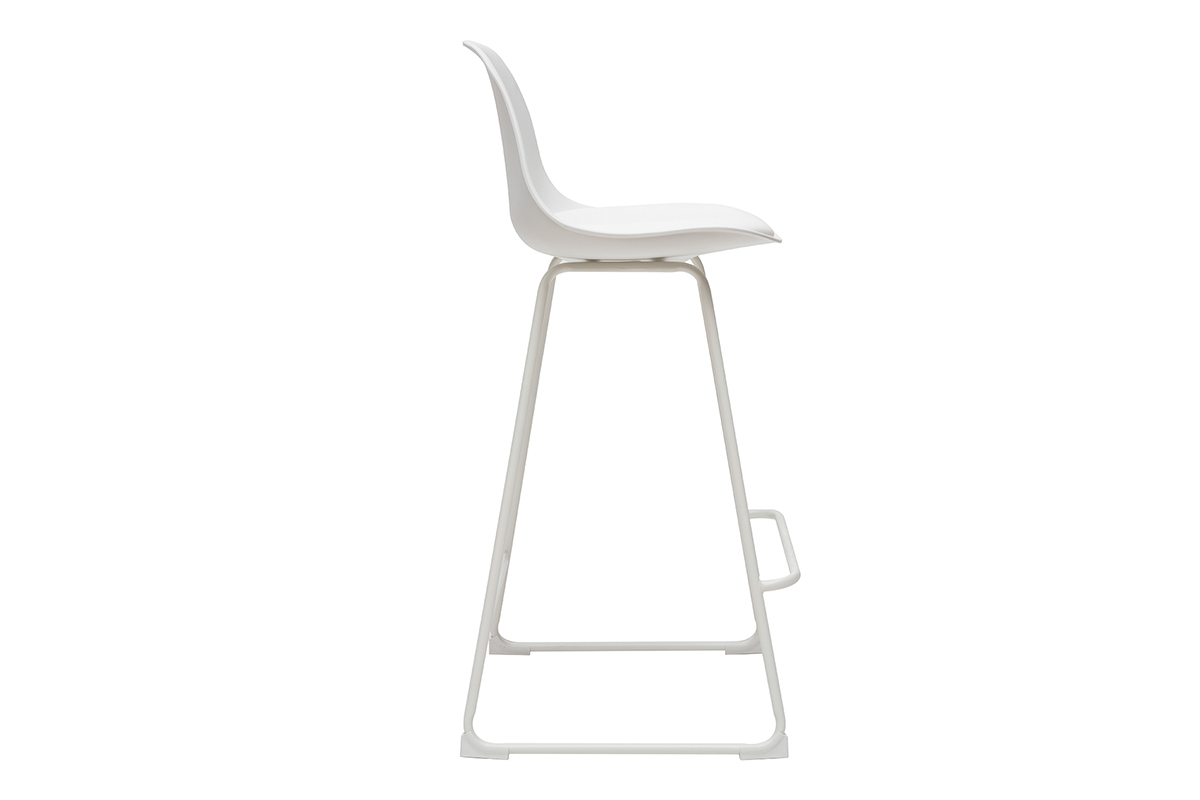 Design-Barhocker weie Metallbeine 66 cm (2er-Satz) FRANZ