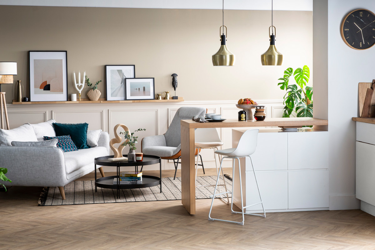 Design-Barhocker weie Metallbeine 66 cm (2er-Satz) FRANZ