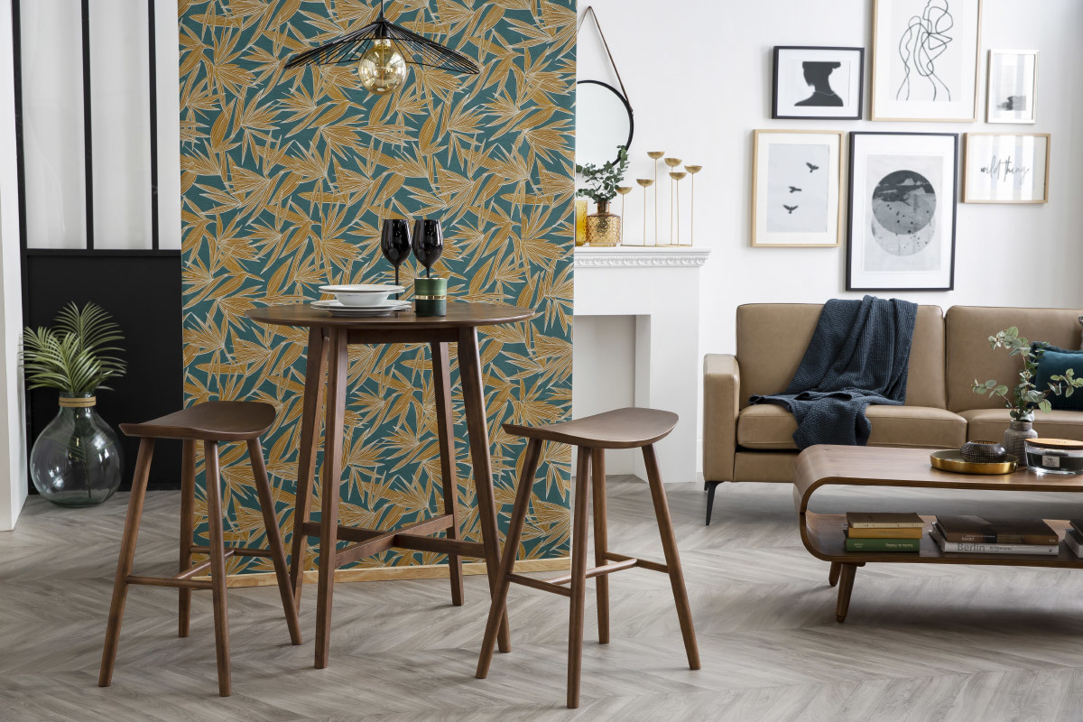 Design-Bartisch rund Nussbaumholz DEMORY