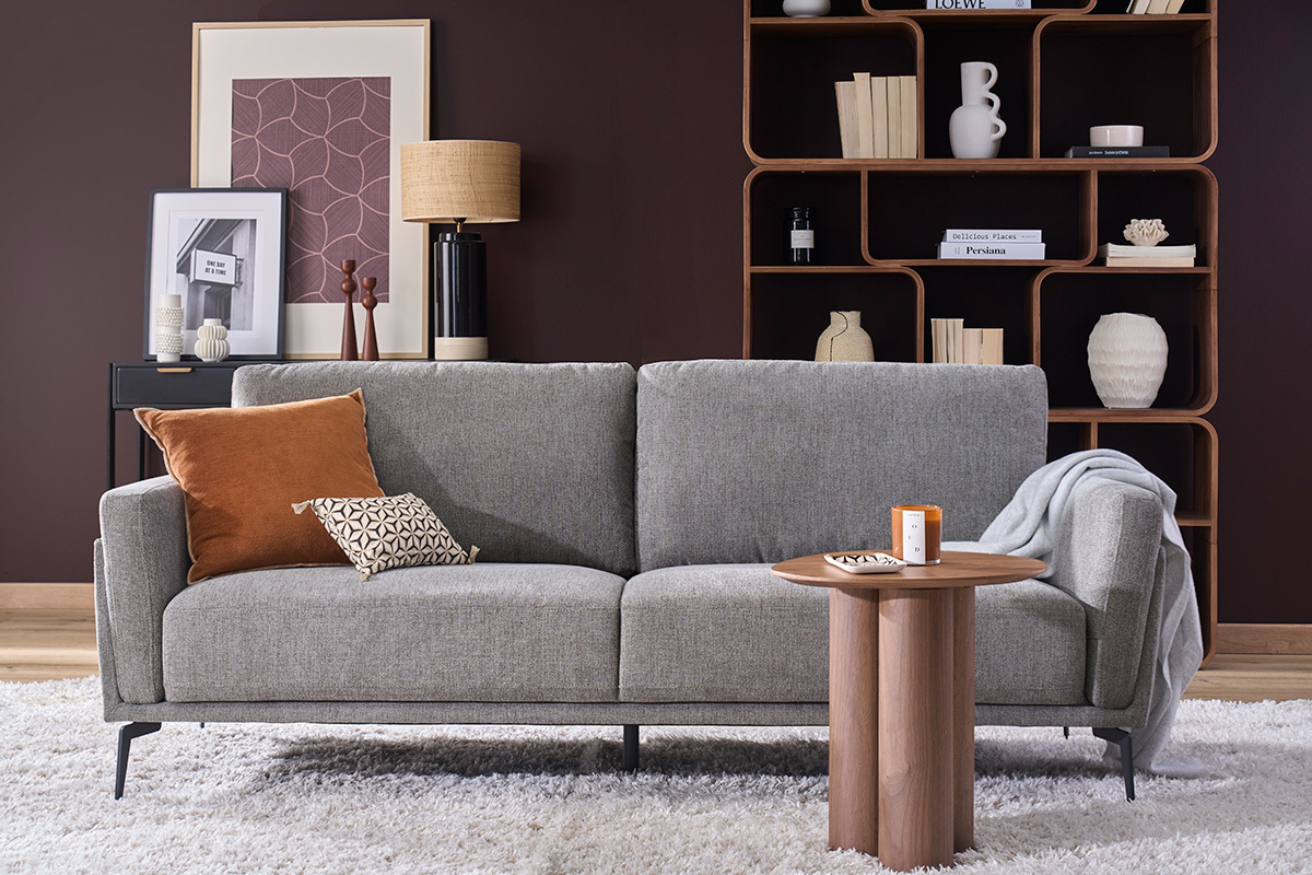 Design-Beistelltisch Walnuss HOLLEN