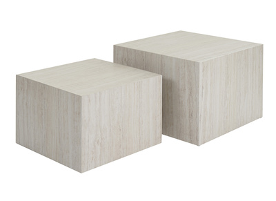 Design-Bestelltische mit Travertin-Effekt (2er-Set) CALLA
