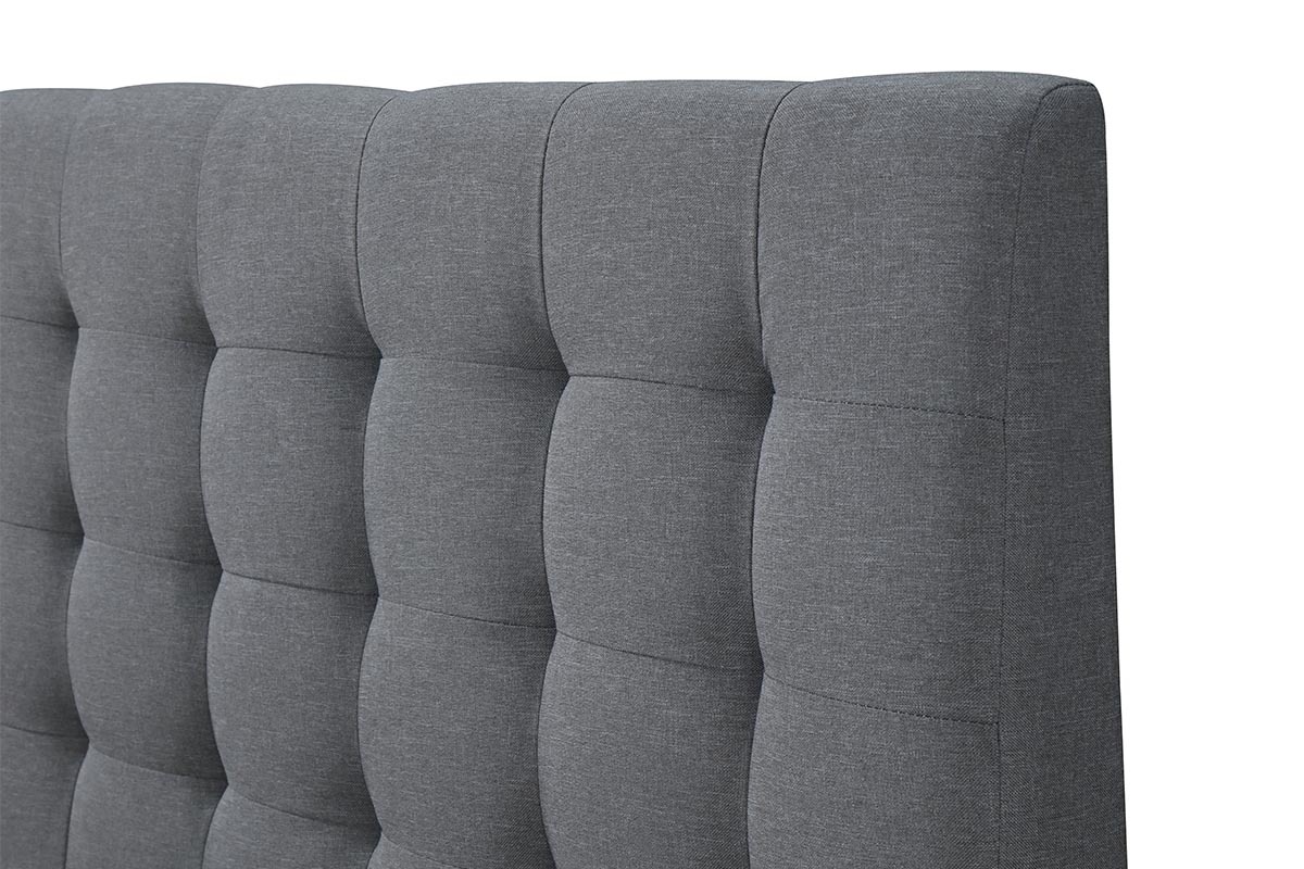 Design-Bett gepolstert Stoff Grau und Holz 140 x 200 cm SOREN