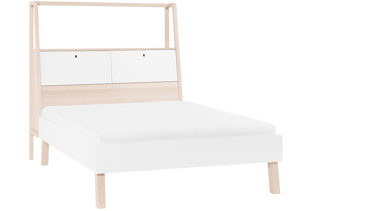 Design-Bett mit Stauraum 160x200 cm Holz und Wei EASY