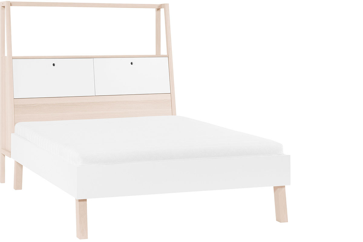 Design-Bett mit Stauraum 160x200 cm Holz und Wei EASY