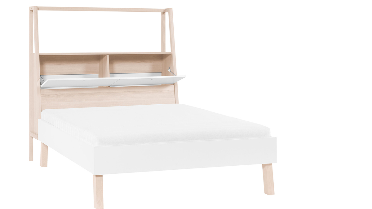 Design-Bett mit Stauraum 160x200 cm Holz und Wei EASY
