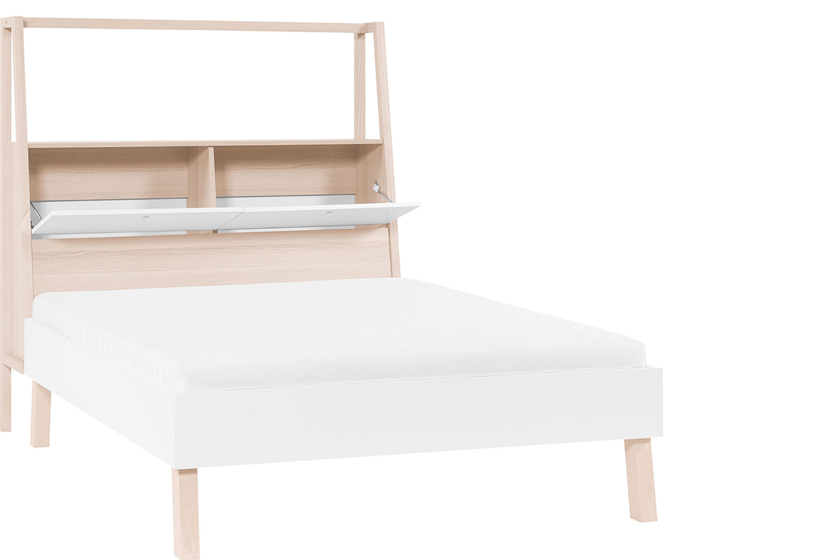 Design-Bett mit Stauraum 160x200 cm Holz und Wei EASY
