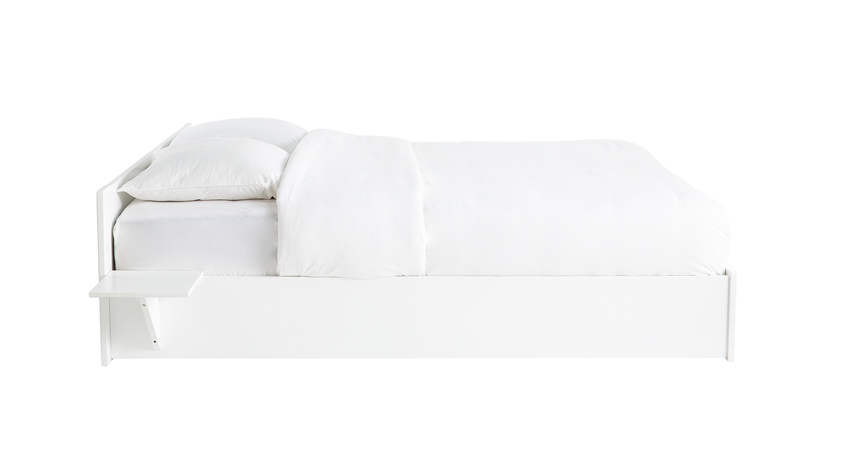 Design-Bett mit Stauraum und Nachttischen wei 160x200 cm LORIS