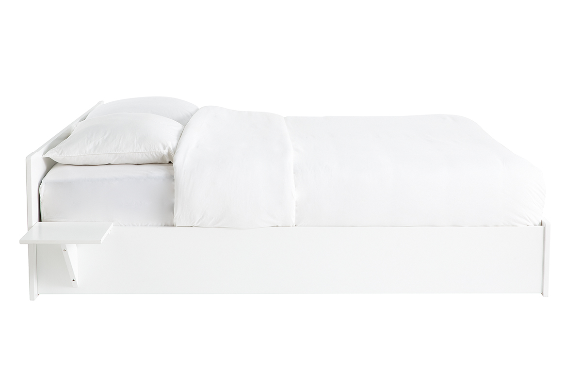 Design-Bett mit Stauraum und Nachttischen wei 160x200 cm LORIS