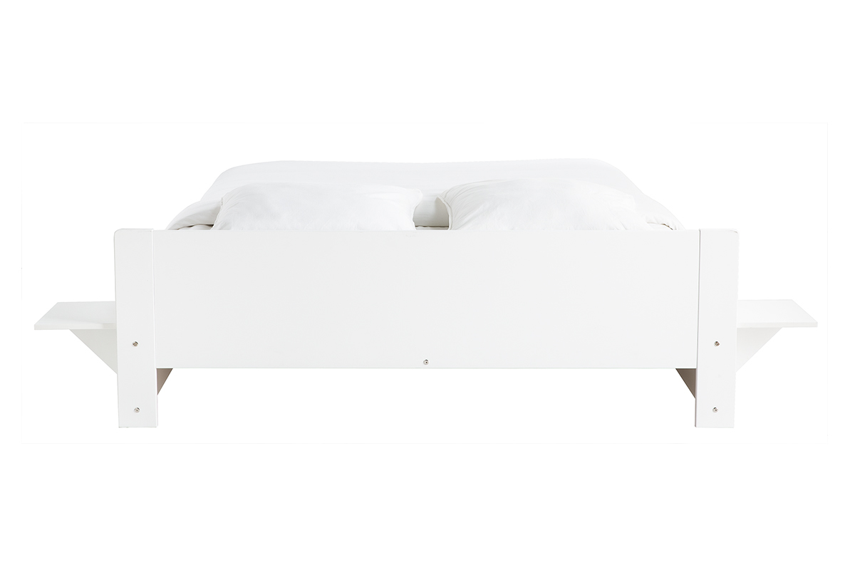 Design-Bett mit Stauraum und Nachttischen wei 160x200 cm LORIS