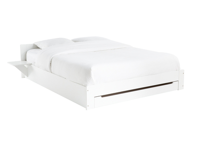 Design-Bett mit Stauraum und Nachttischen weiß 160x200 cm LORIS