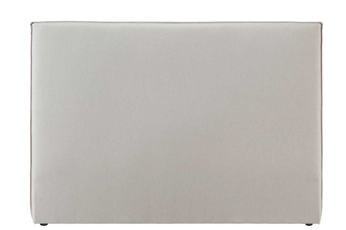 Design-Bettkopfteil 156 aus beigem Stoff ATHENA