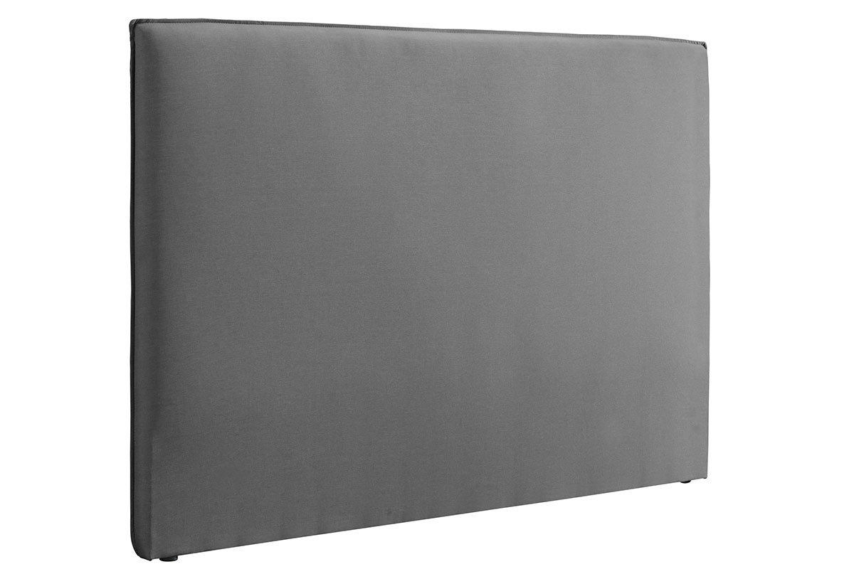 Design-Bettkopfteil 160 aus hellgrauem Stoff ATHENA
