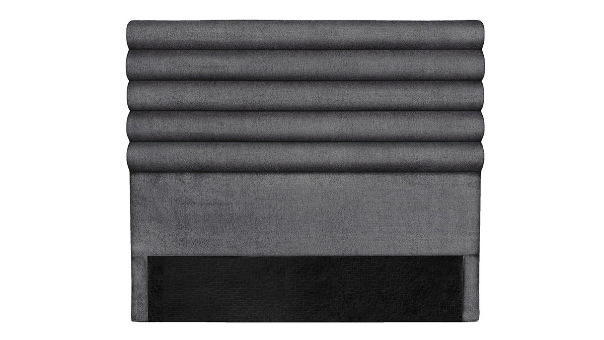 Design-Bettkopfteil aus dunkelgrauem Stoff 140 cm HORIZON