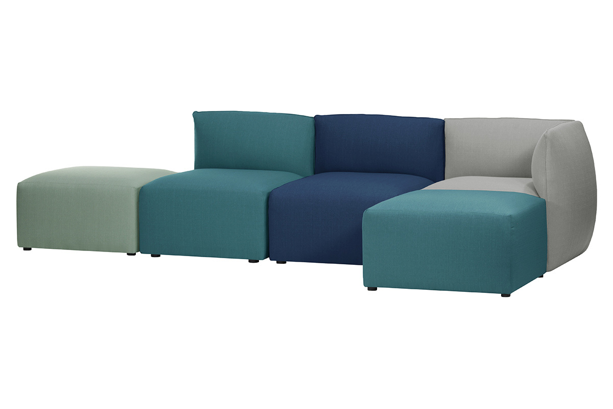 Design-Bettsessel Stoff Blaugrn MODULO