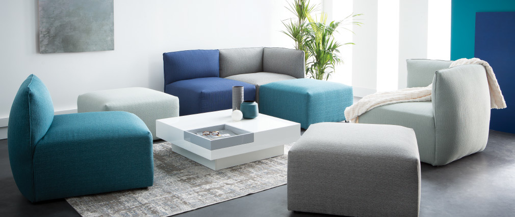 Design-Bettsessel Stoff Dunkelblau MODULO