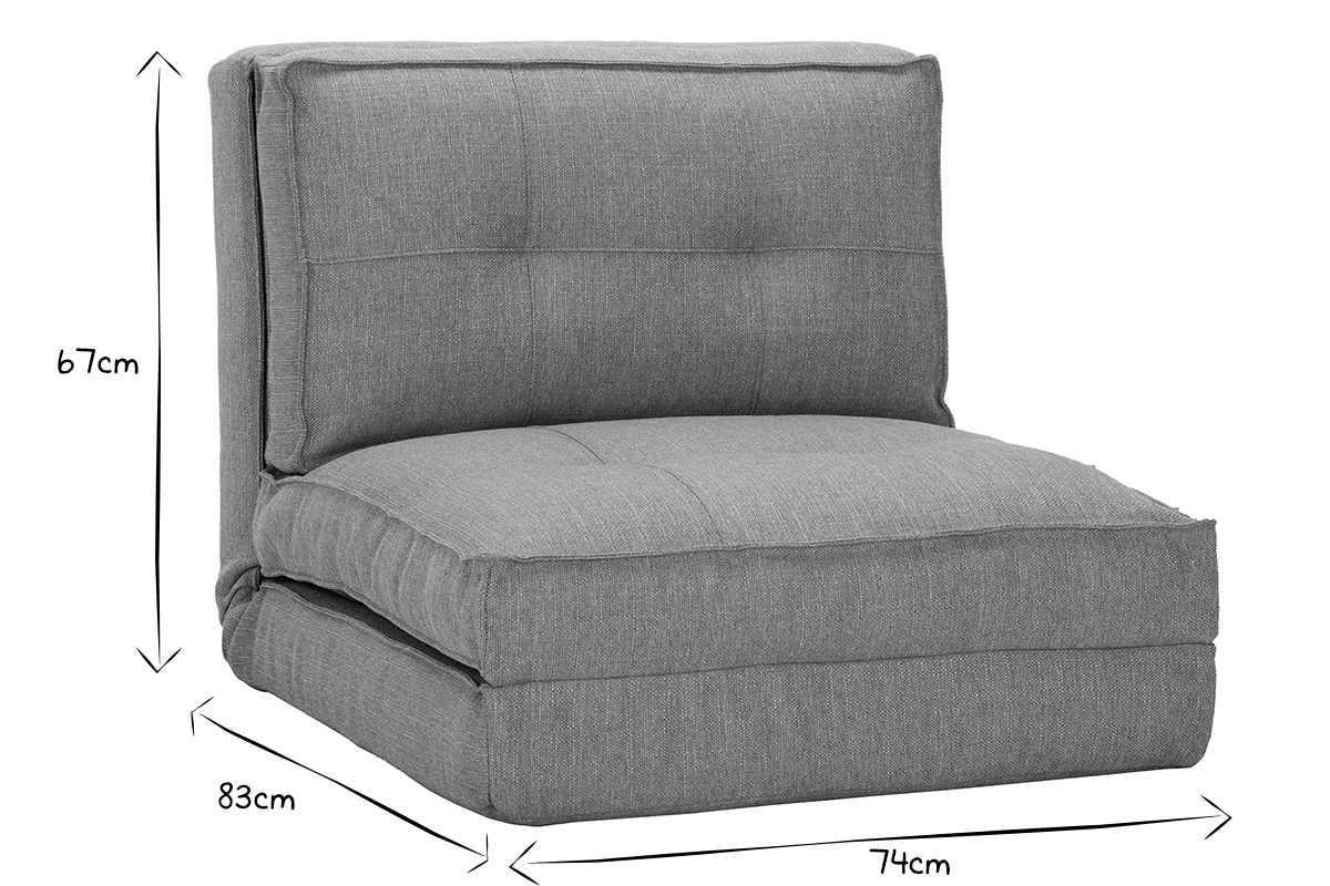 Design-Bettsessel verstellbar Taupe SALLY