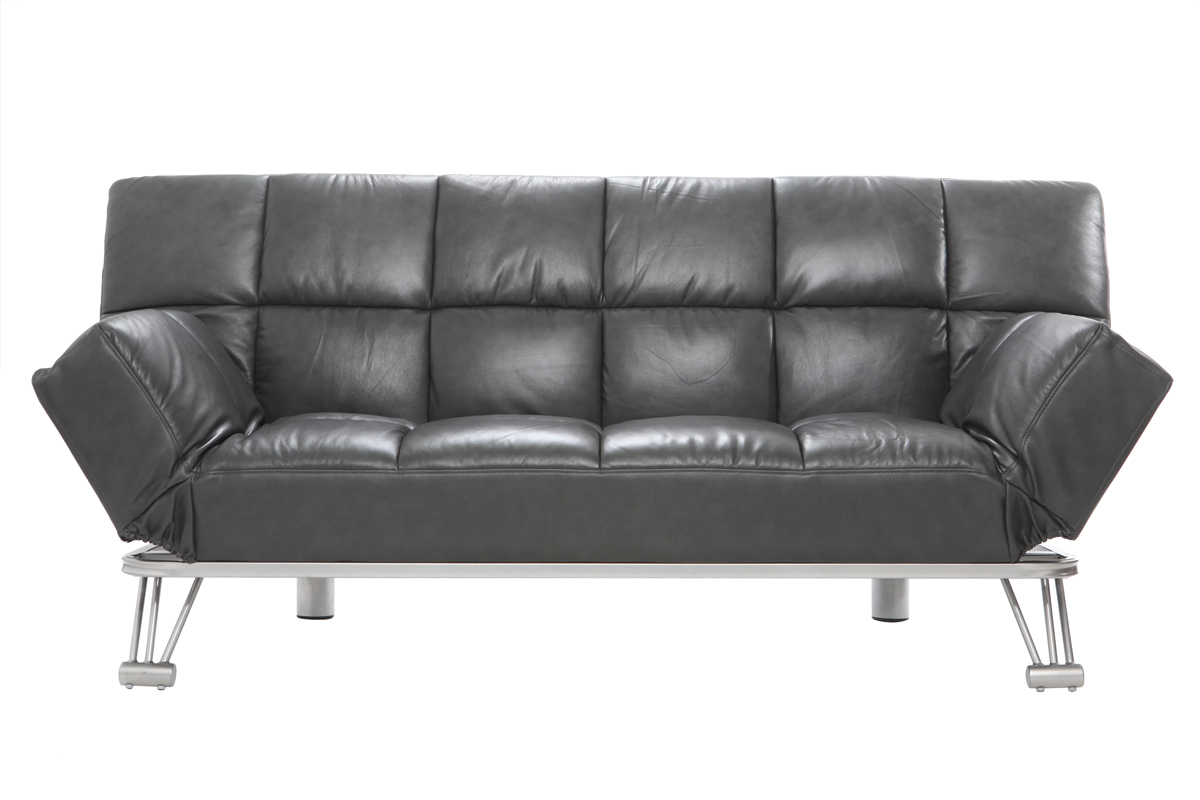 Design-Bettsofa aus grauem Rindsleder MANHATTAN