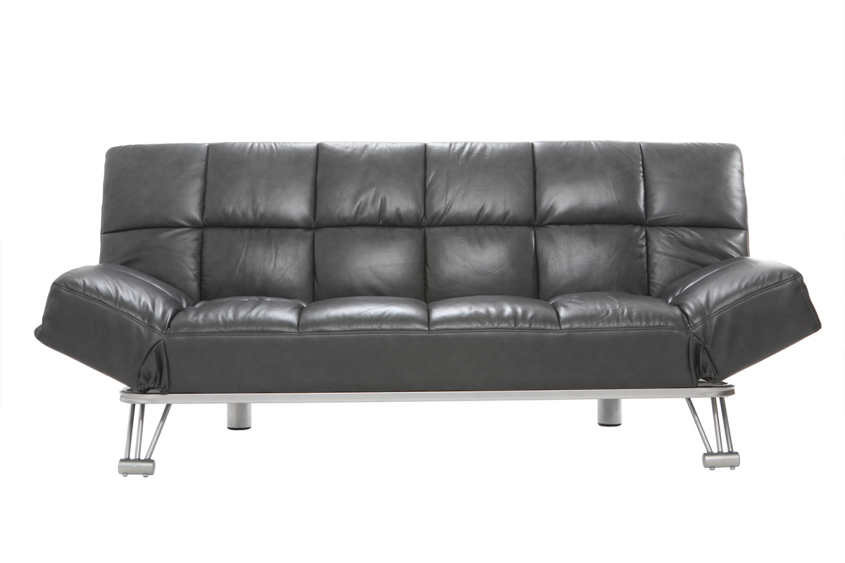 Design-Bettsofa aus grauem Rindsleder MANHATTAN
