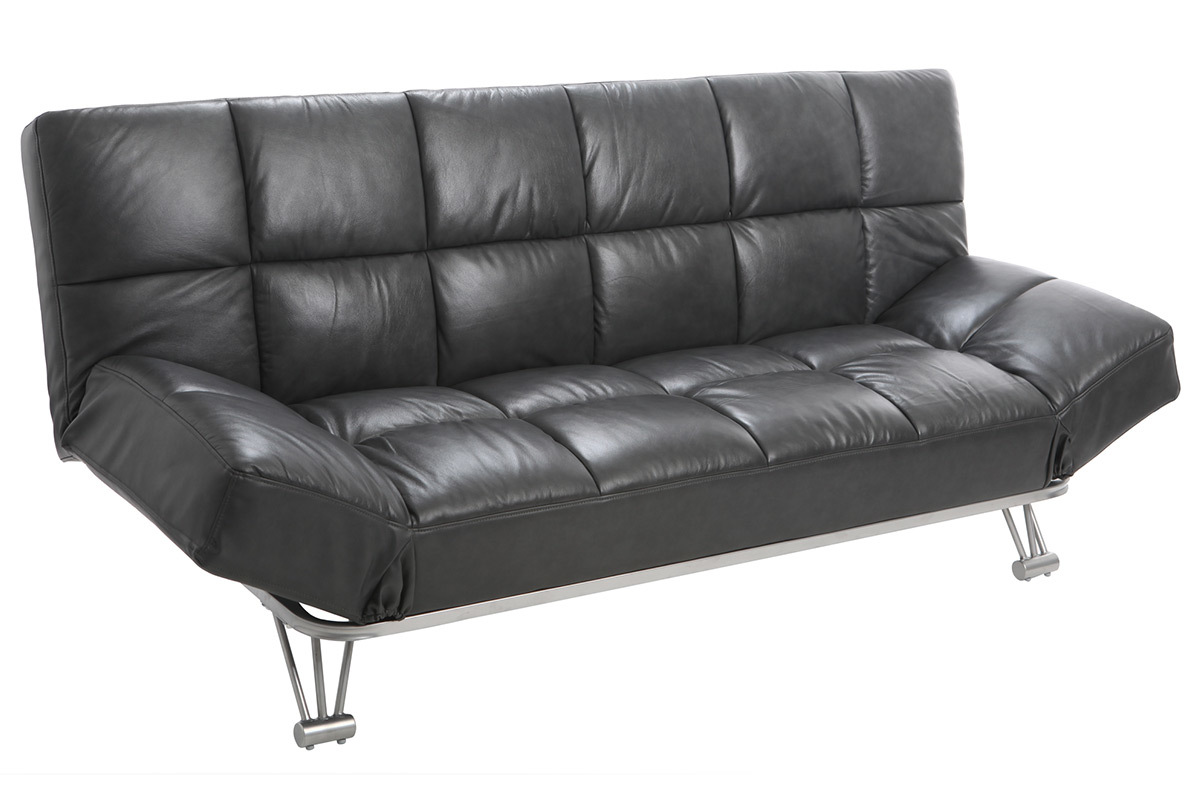 Design-Bettsofa aus grauem Rindsleder MANHATTAN