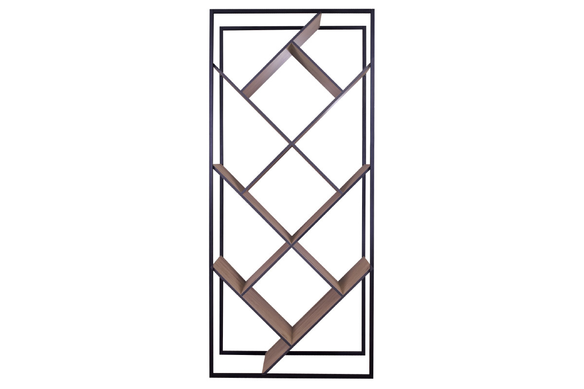 Design-B�cherregal MDF Holz und Metall schwarz TAULA