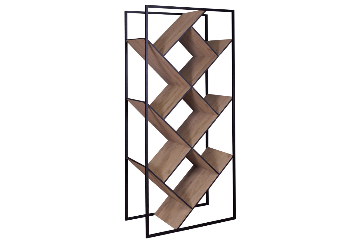 Design-B�cherregal MDF Holz und Metall schwarz TAULA