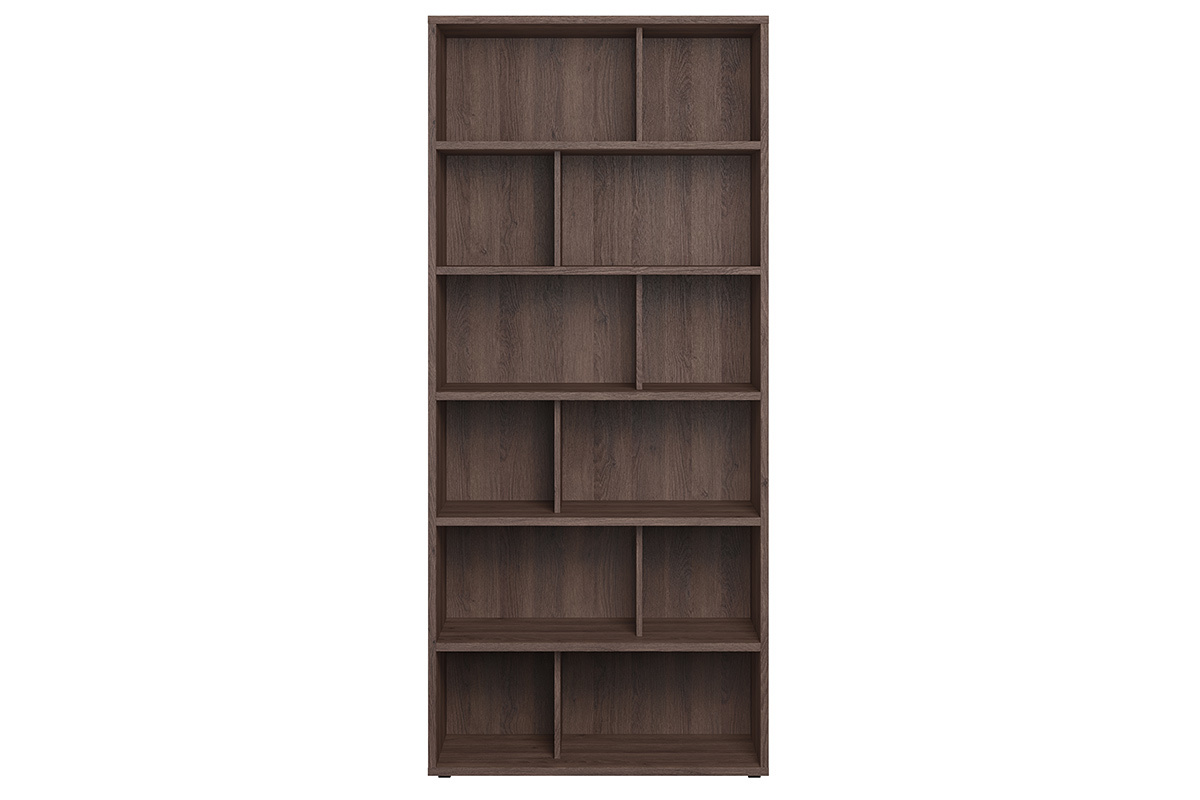 Design-Bcherregal mit dunkler Nussbaumholz-Fertigung B92 cm EPURE
