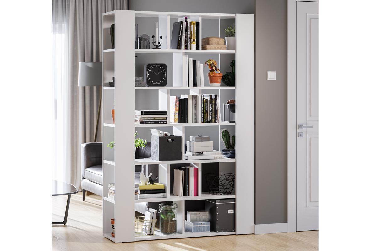 Design-Bcherregal und Raumteiler wei B135 cm MUSSO
