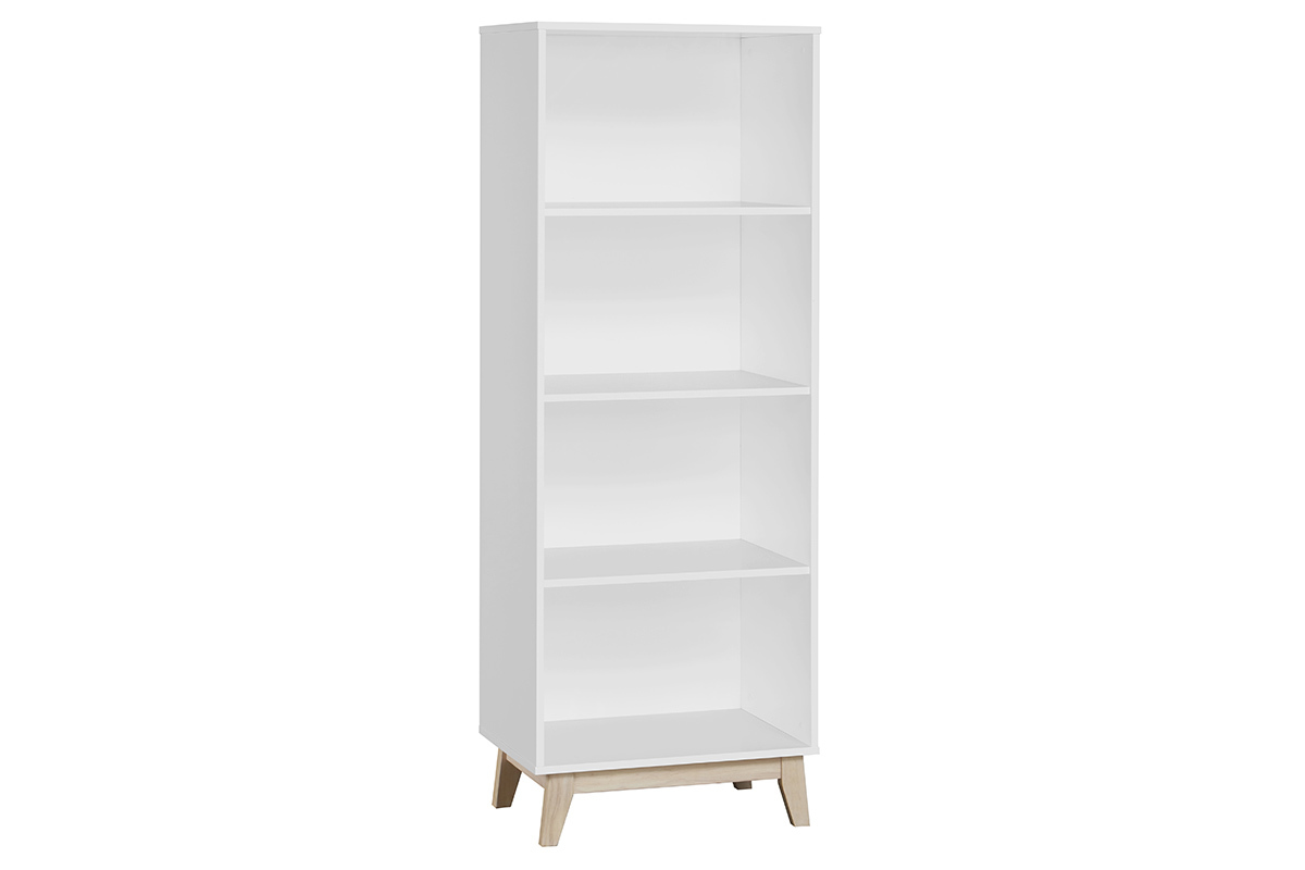 Design-Bcherregal Wei mit 4 Ablageflchen LEENA