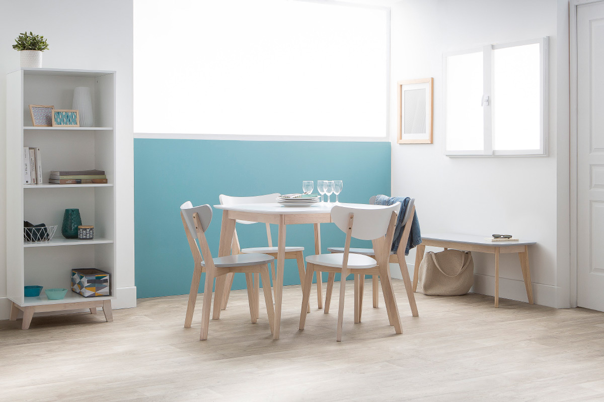 Design-Bcherregal Wei mit 4 Ablageflchen LEENA