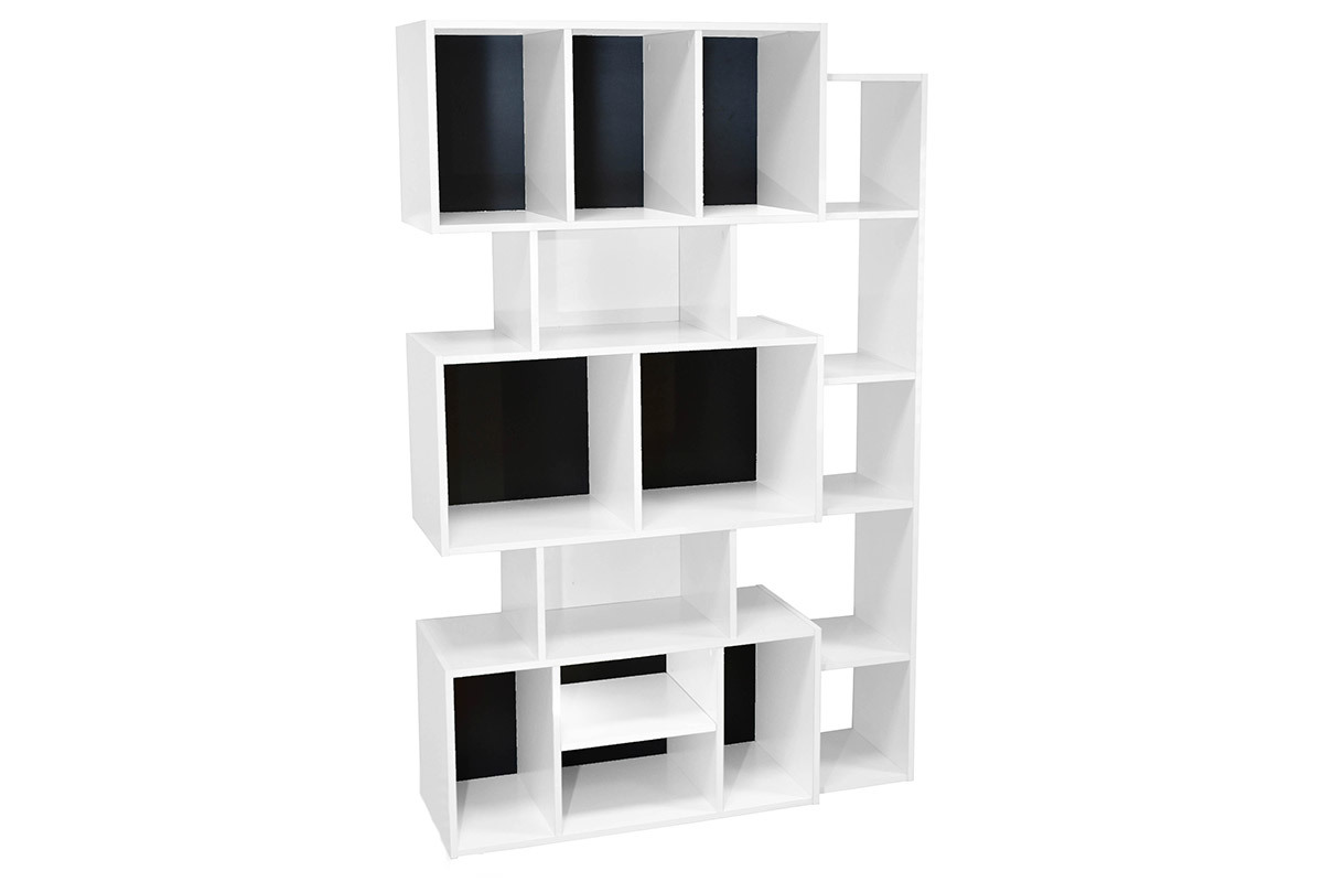 Design-Bcherregal wei mit schwarzem oder weiem Hintergrund FOLCO