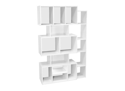 Design-B&uuml;cherregal wei&szlig; mit schwarzem oder wei&szlig;em Hintergrund FOLCO