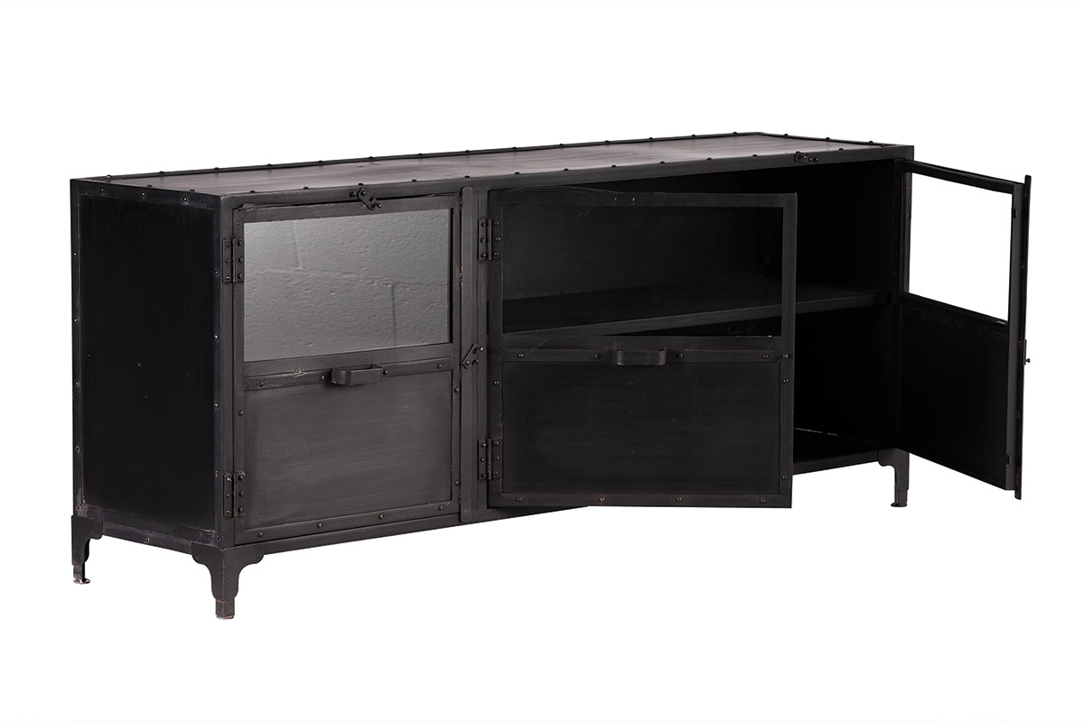 Design-Buffet Metall Schwarz FACTORY