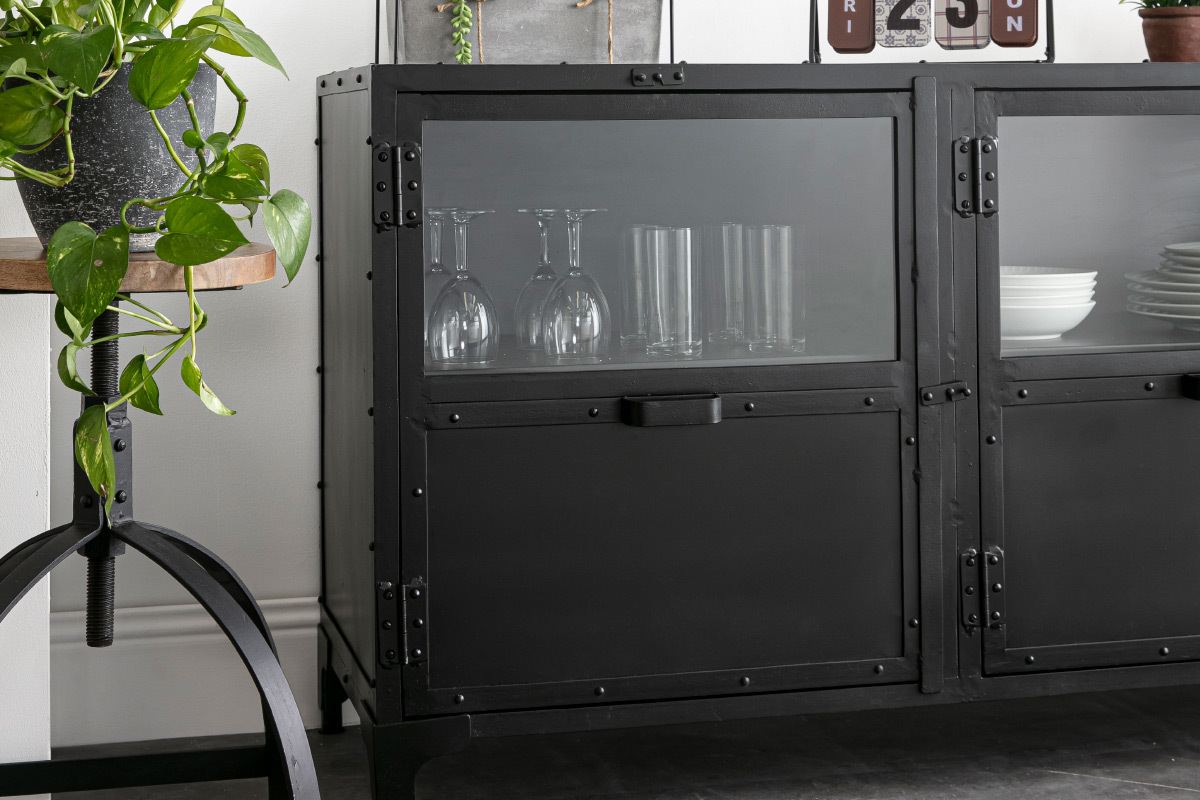 Design-Buffet Metall Schwarz FACTORY