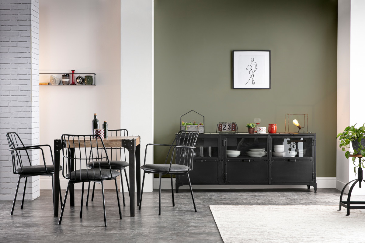 Design-Buffet Metall Schwarz FACTORY
