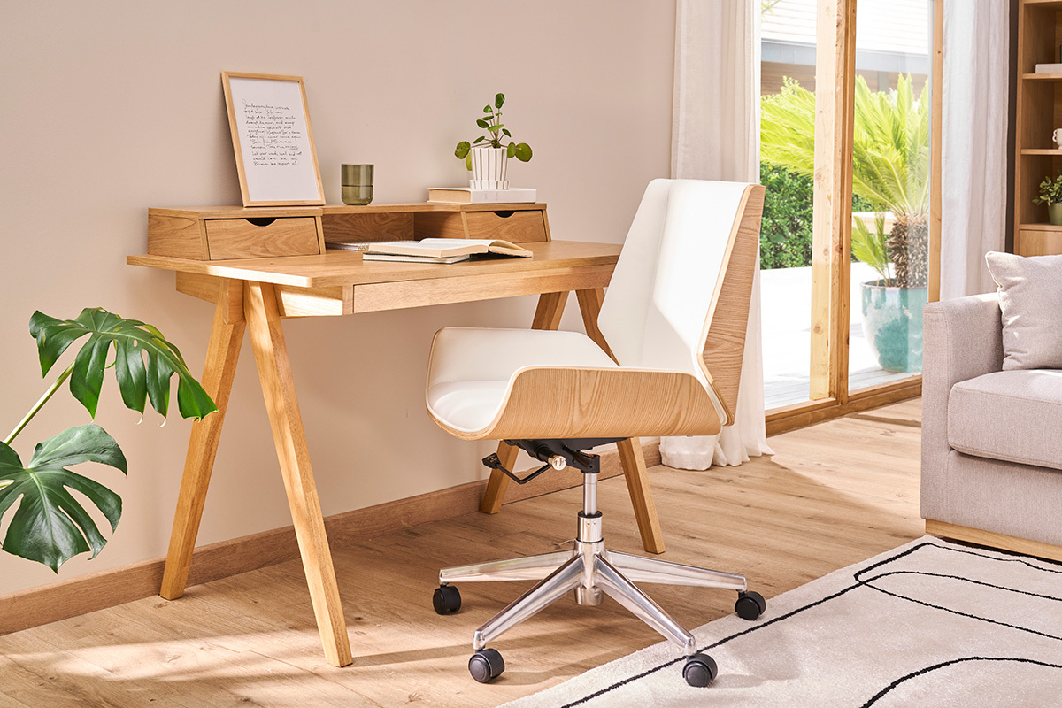 Design-Brosessel dunkles Holz und Schwarz CURVED