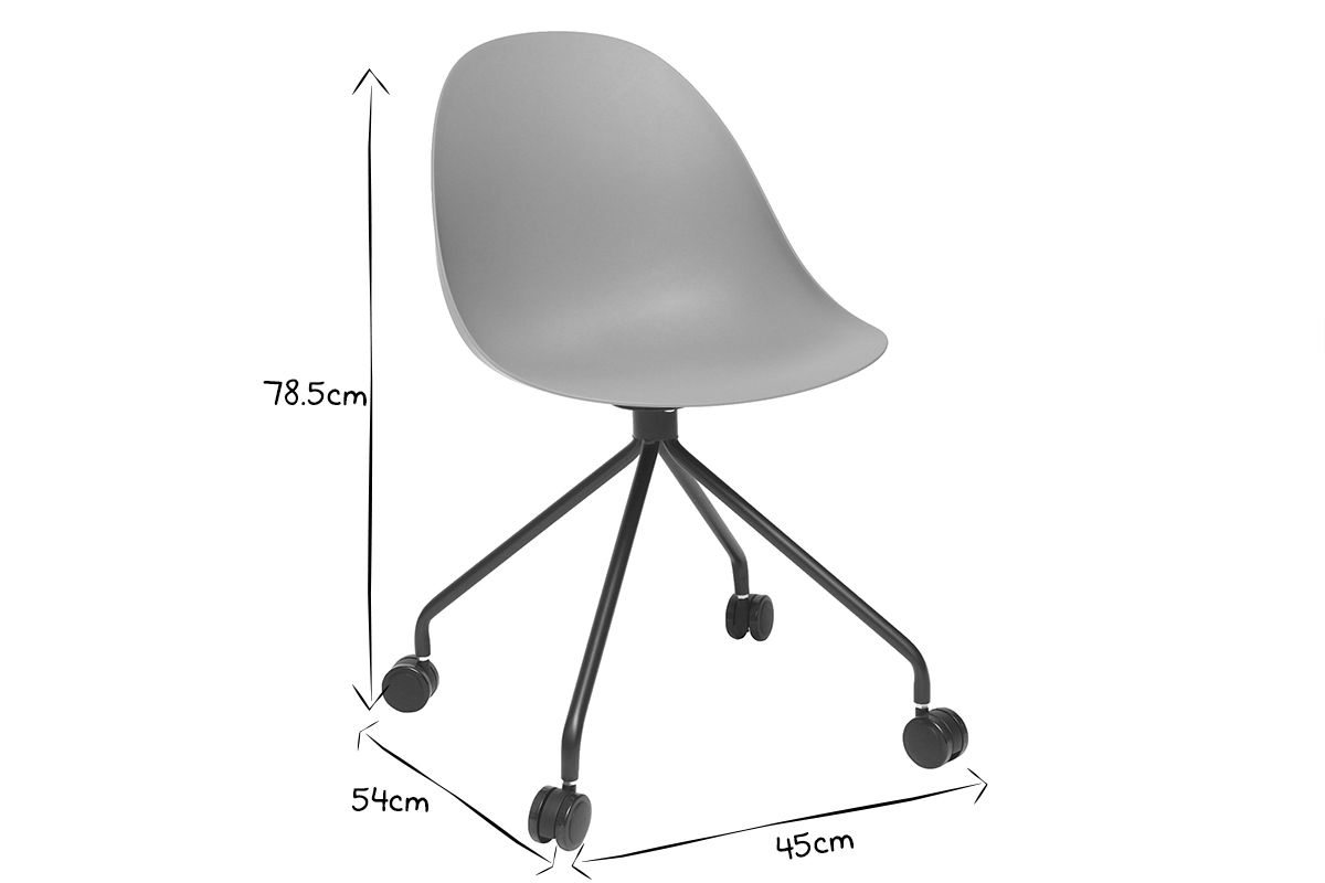Design-Brosessel Grau und Schwarz CONCHA