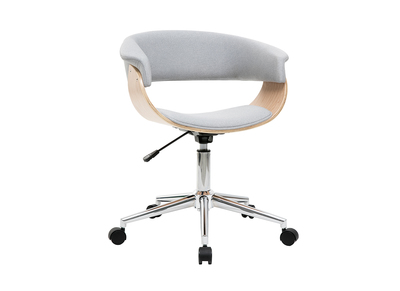 Design-Bürosessel grauer Stoff und helles Holz ALEYNA - Design-Bürosessel grauer Stoff und helles Holz ALEYNA