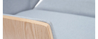 Design-Bürosessel helles Holz und PU Grau CURVED