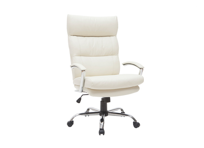 Design-Bürosessel Leder Weiß TILIO - Design-Bürosessel Leder Weiß TILIO
