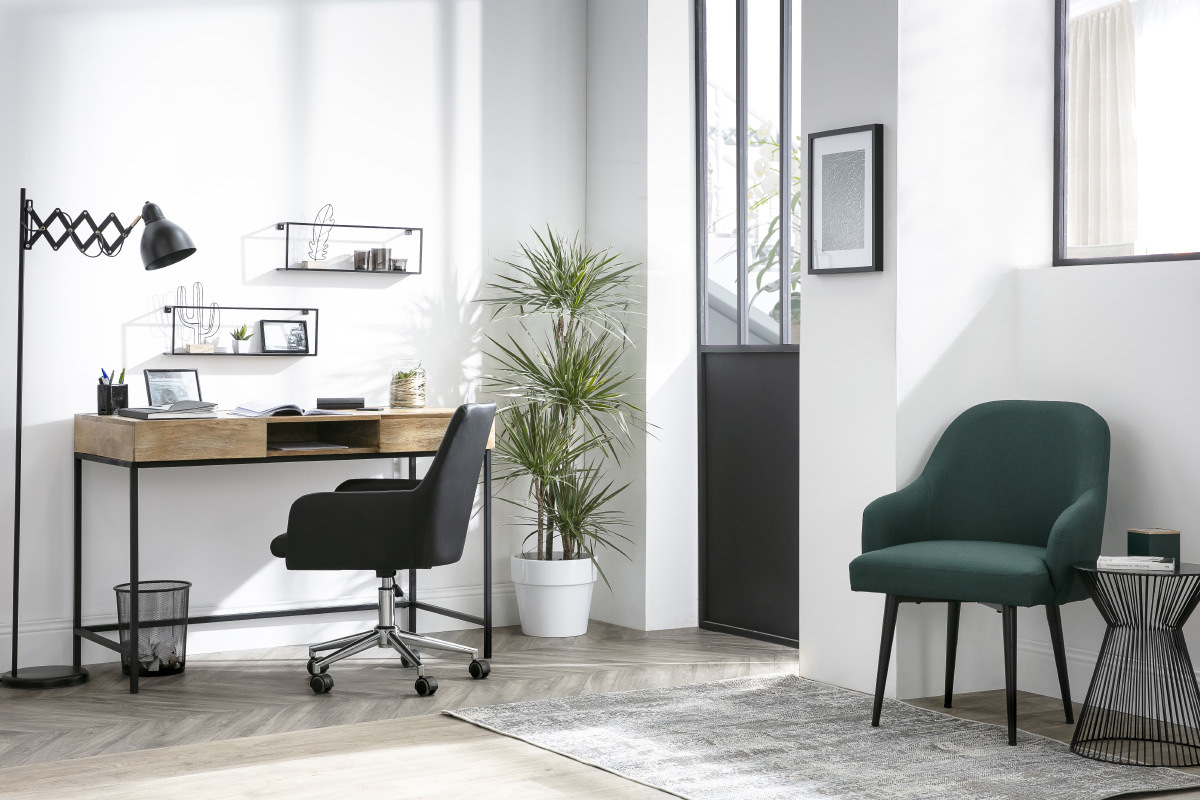 Design-Brosessel PU Schwarz SHANA