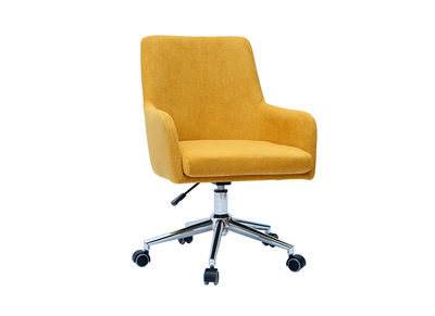 Design-Bürosessel senfgelb mit Samteffekt SHANA