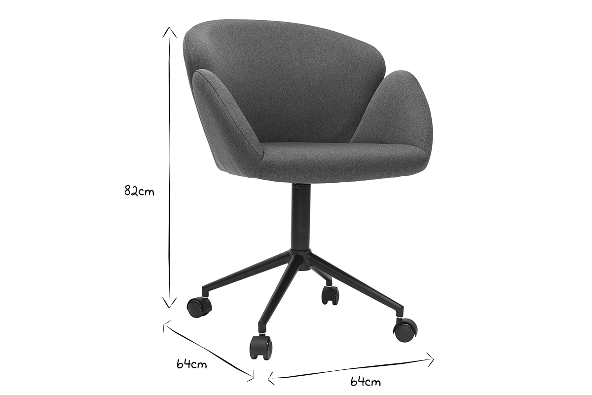Design-Brosessel Stoff dunkelgrauer RHAPSODY